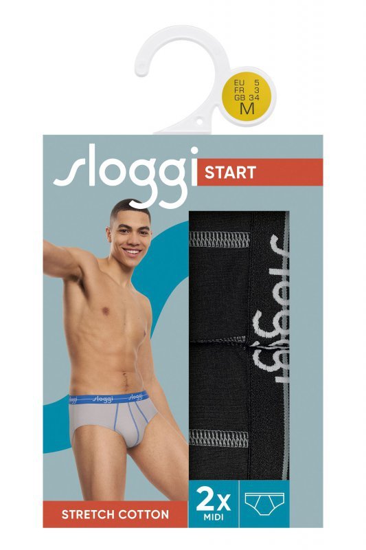 Sloggi Slipy Start Midi 2-pak czarne
