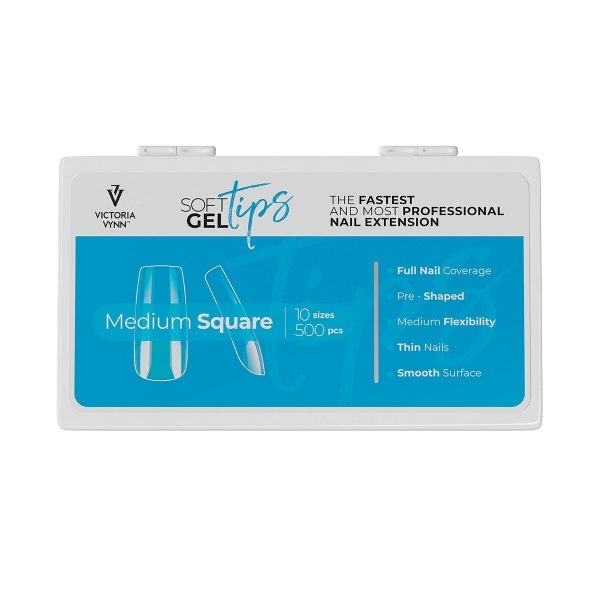 SOFT GEL Medium Square TIPS  500st