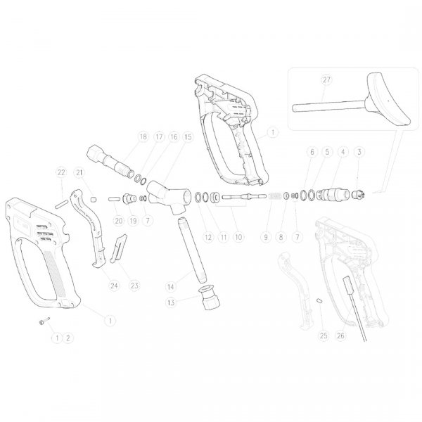 Pistolet RL600 M22 M - 3/8&quot; F - redukcja