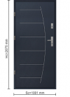 StalProdukt Drzwi Zewnętrzne Stalowe 55 mm grubości Wzór T44 Antracyt Struktura
