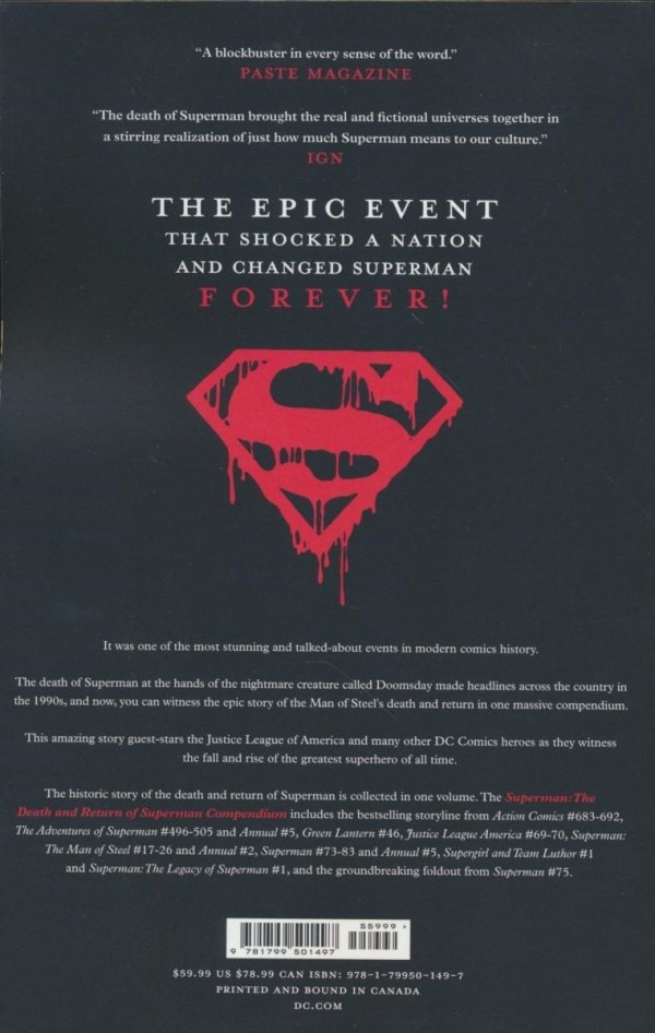 SUPERMAN THE DEATH AND RETURN OF SUPERMAN COMPENDIUM TP [9781799501497]