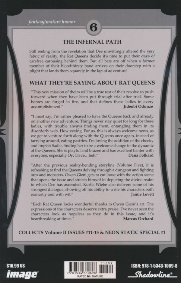 RAT QUEENS VOL 06 THE INFERNAL PATH TP [9781534310698]