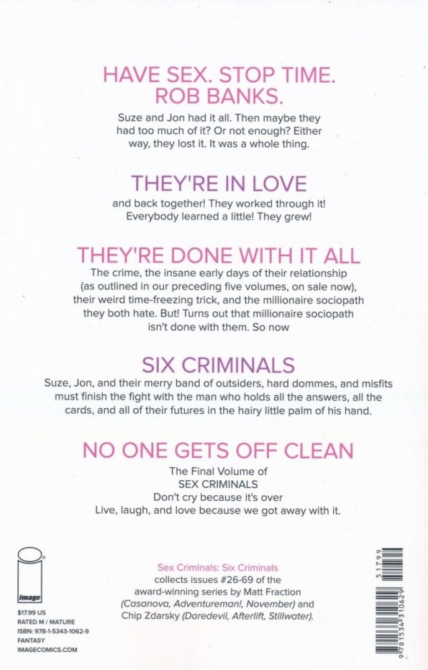 SEX CRIMINALS VOL 06 SIX CRIMINALS TP [9781534310629]