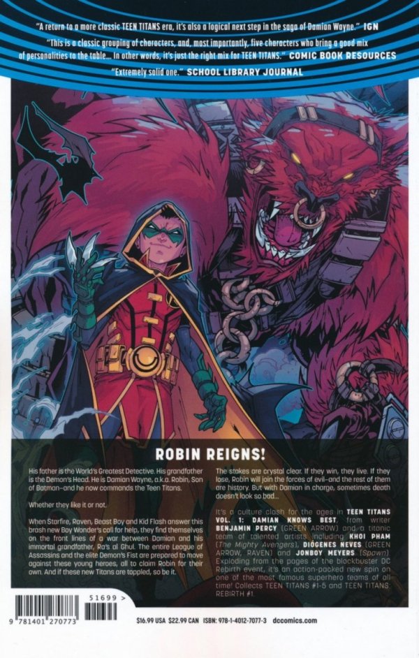 TEEN TITANS VOL 01 DAMIAN KNOWS BEST TP [9781401270773]