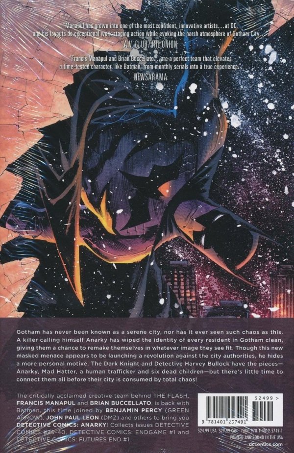 BATMAN DETECTIVE COMICS VOL 07 ANARKY HC [9781401257491]
