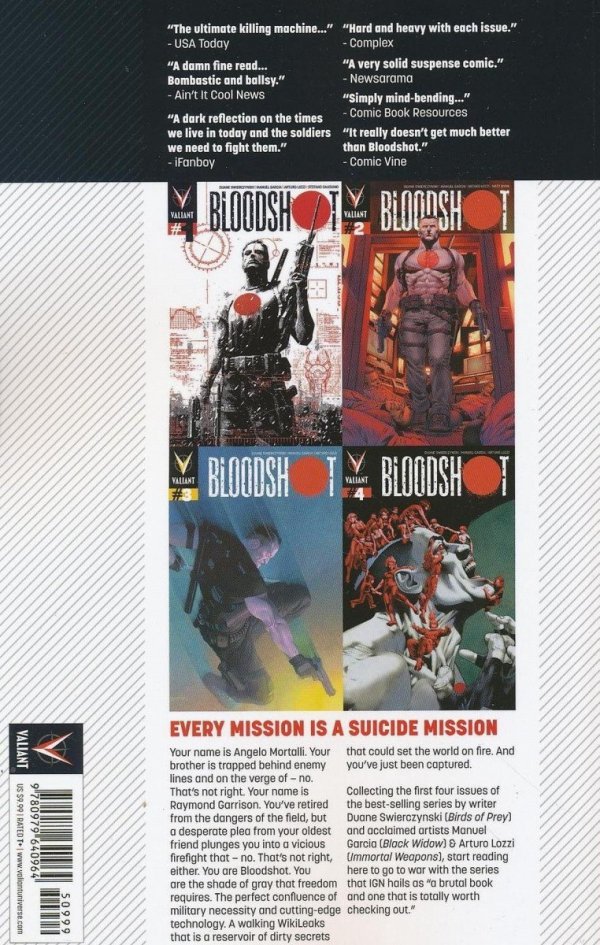 BLOODSHOT VOL 01 SETTING THE WORLD ON FIRE TP [9780979640964] **promocja TOMY**
