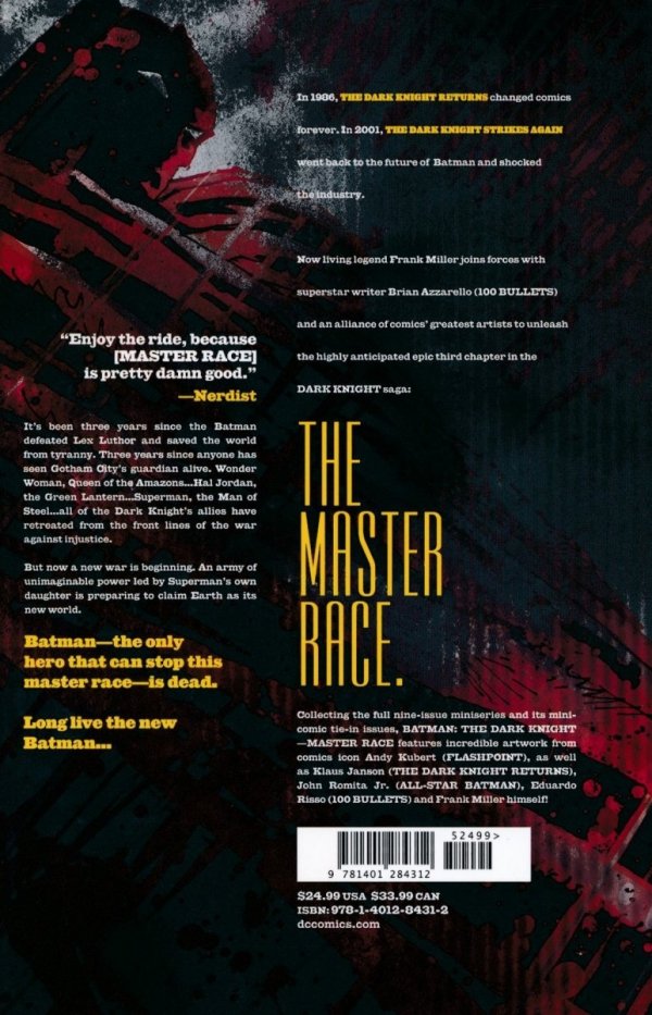 BATMAN THE DARK KNIGHT MASTER RACE TP [9781401284312] **promocja TOMY**