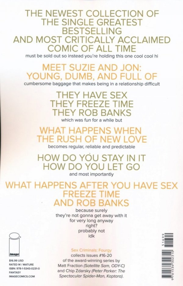 SEX CRIMINALS VOL 04 FOURGY TP [9781534302310]