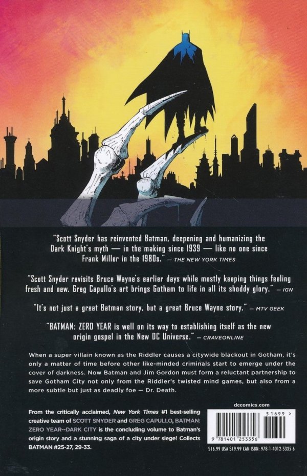 BATMAN VOL 05 ZERO YEAR DARK CITY TP [9781401253356]