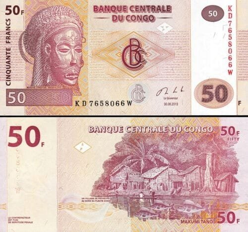 KONGO BANKNOT 50 FRANKÓW 2022 UNC