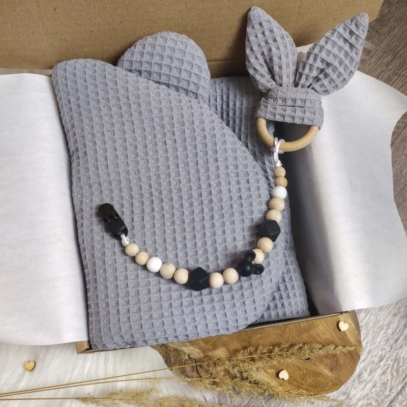 Zestaw prezent BABYSHOWER - szary