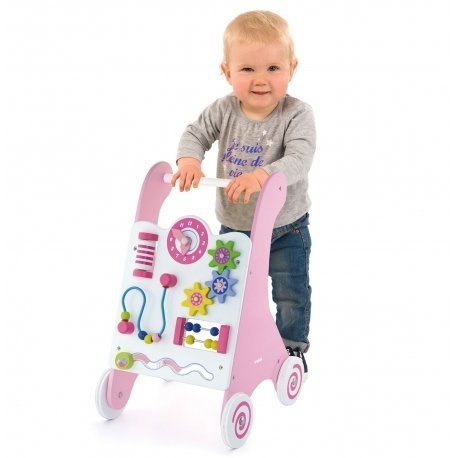 Viga Toys Pchacz Drewniany Edukacyjny Różowy