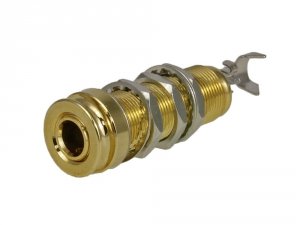 Gniazdo stereo z zaczepem VPARTS EJ332 (GD)