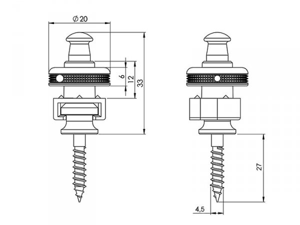 Blokowane zaczepy paska SCHALLER S-Locks L (GD)