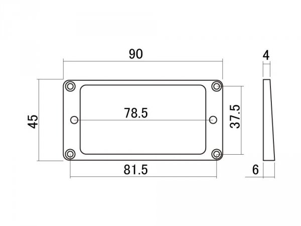 Wklęsła, niska ramka humbuckera HOSCO MR-1FB (BK)