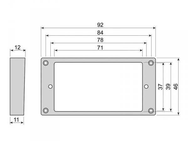 Skośna ramka humbuckera BOSTON HFS110120 (BK)