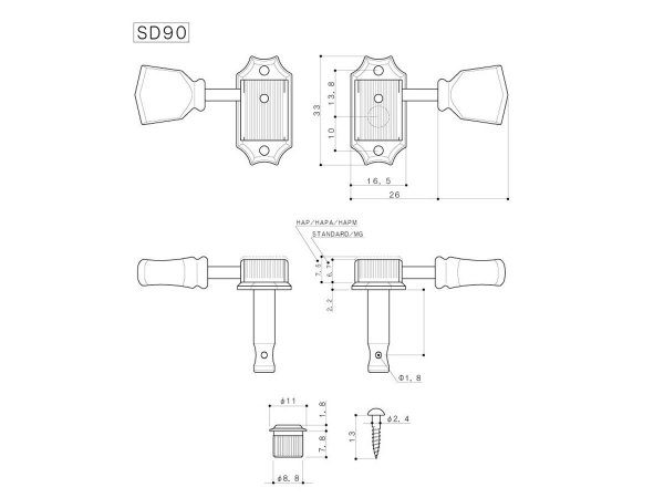 Klucze blokowane GOTOH SD90-05M MG (GD,3+3)