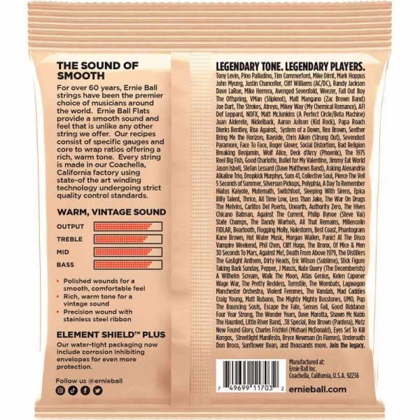 Struny ERNIE BALL 2801 Flatwound (45-105) Short