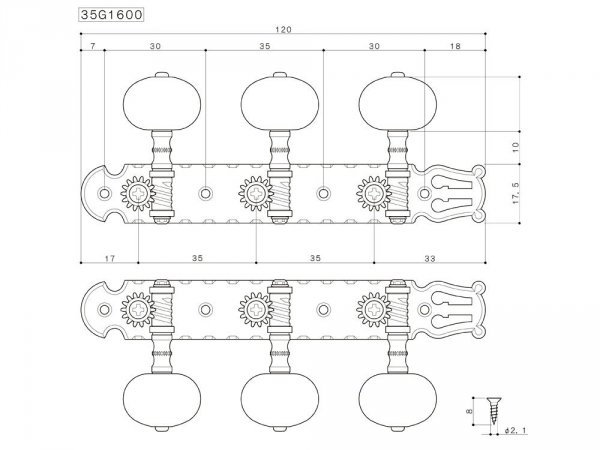 Klucze GOTOH Classic 35G1600-1W (GD)
