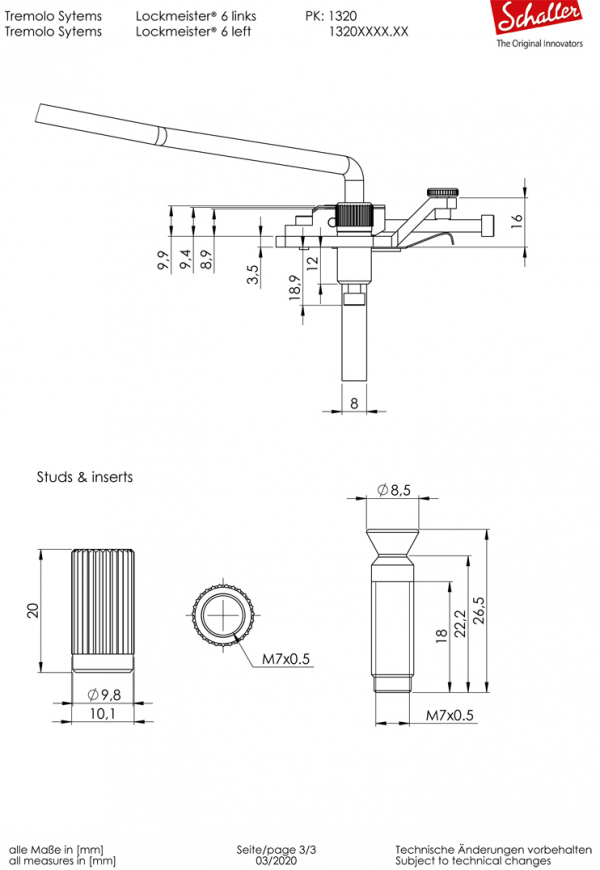 Tremolo SCHALLER LockMeister 6 37mm L2 (CR)