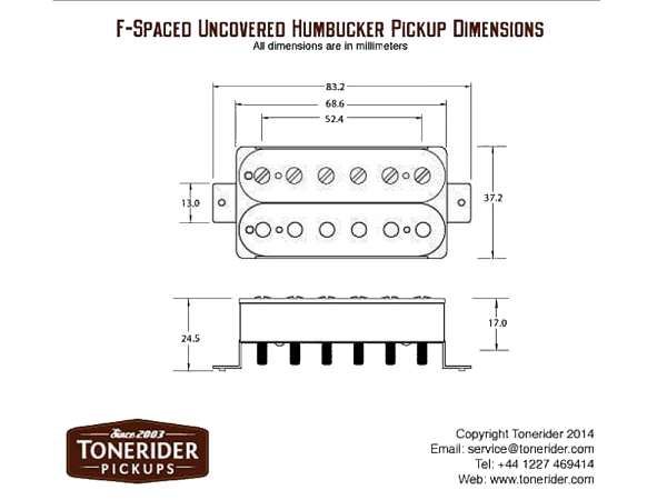 TONERIDER Alnico 2 Classics F-Spaced (BK, bridge)
