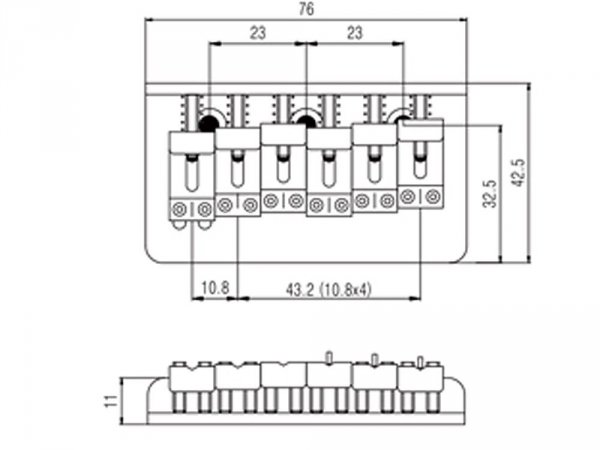 Mostek stały 10.8mm VPARTS VFB-005 (BK)