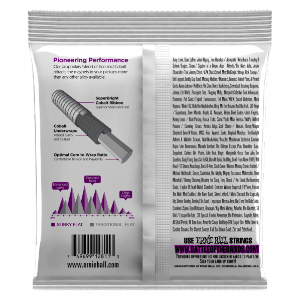 Struny ERNIE BALL 2811 Flatwound Cobalt (55-110)