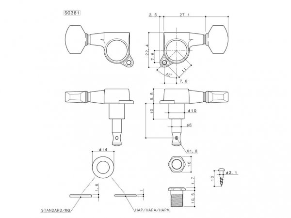 Klucze blokowane GOTOH SG381-07 MG OEM (CR,6L)