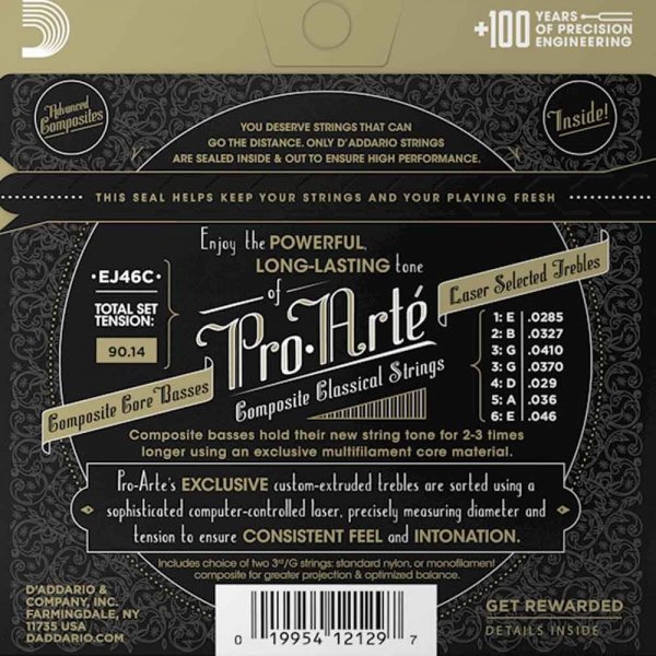 Struny D'ADDARIO Pro-Arte Composite EJ46C Hard