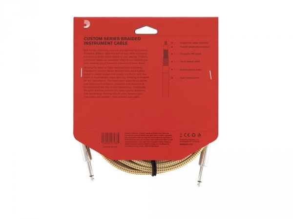Kabel gitarowy D'ADDARIO PW-BG-15TW (4,57m)