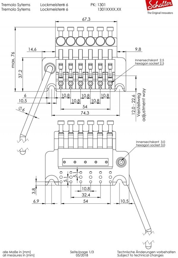 Tremolo SCHALLER LockMeister 6 37mm R2 (BC)