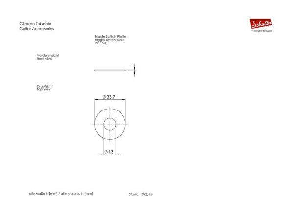Płytka przełącznika SCHALLER Toggle Plate (BC)