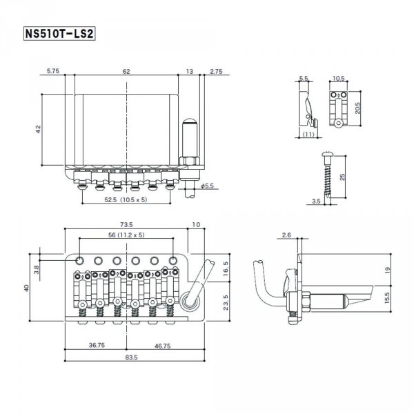 Tremolo GOTOH NS510T-LS2 blok 42mm (GD)