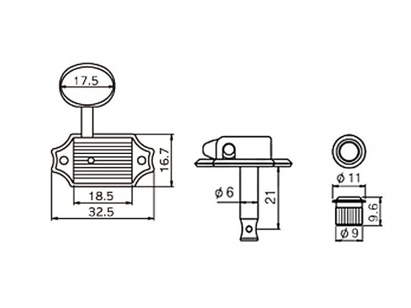 Klucze do gitary VPARTS VG-45 (N, 3+3)