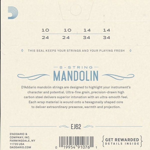 Struny do mandoliny D'ADDARIO EJ62 (10-34)