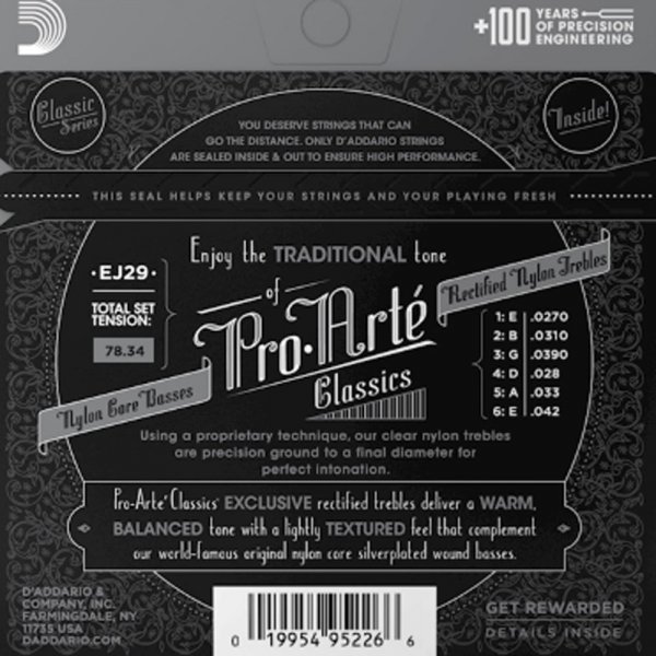 Struny D'ADDARIO Pro-Arte Rectified Nylon EJ29 MT