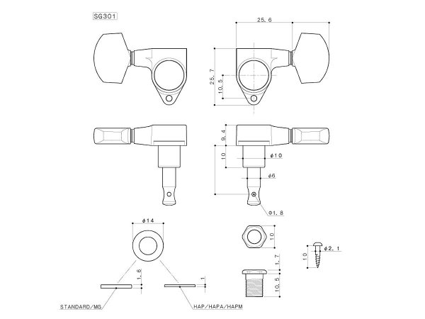 Klucze blokowane GOTOH SG301-01 MG (CK,3+3)