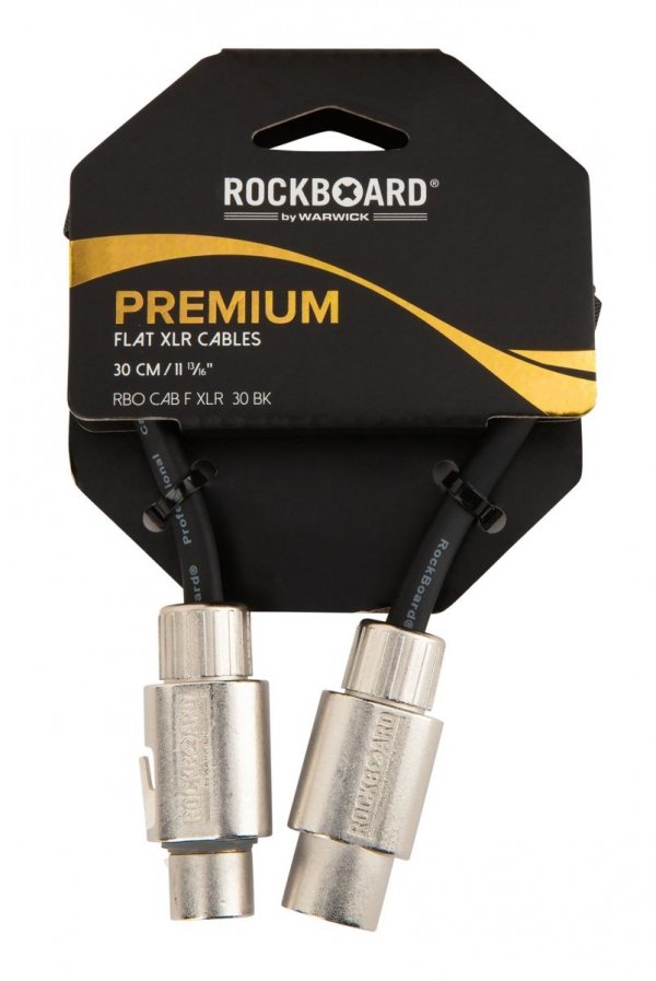 Kabel patch ROCKBOARD Flat Black XLR-XLR (30cm)