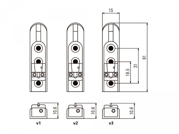 Mostek do basu VPARTS VBB-M14-3 mono-rail (GD)
