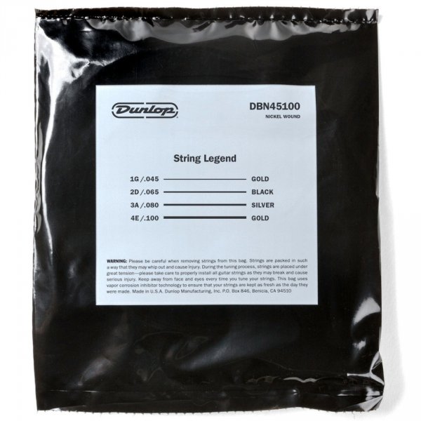Struny DUNLOP DBN45100 Nickel Wound (45-100)