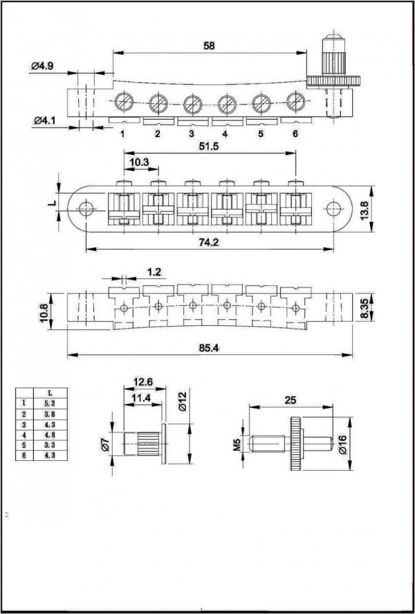 Mostek do gitary GROVER 520 (BC)