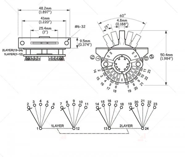 Przełącznik 5-p. Mega Switch VPARTS SW-260 (BK)