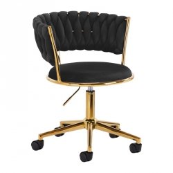 4Rico krzesło obrotowe QS-GW01G aksamit czarne
