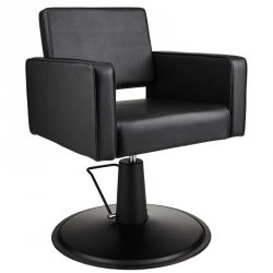 FOTEL FRYZJERSKI MIAMI SKAJ CZARNY/BAZA DYSK CZARNA (SUPER SALON)