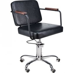 FOTEL ENZO 01 CZARNY/KÓŁKA CHROM (48H)