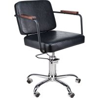 FOTEL ENZO 01 CZARNY/KÓŁKA CHROM (48H) 