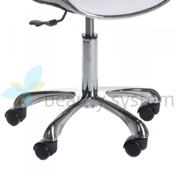 TABORET KOSMETYCZNY Z OPARCIEM BD-9933 BIAłY