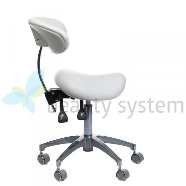 TABORET MEDYCZNY Z OPARCIEM BD-Y925 BIAłY