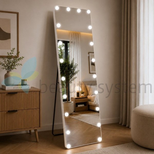 LUSTRO STOJąCE PODśWIETLANE LED HOLLYWOOD 160X50CM