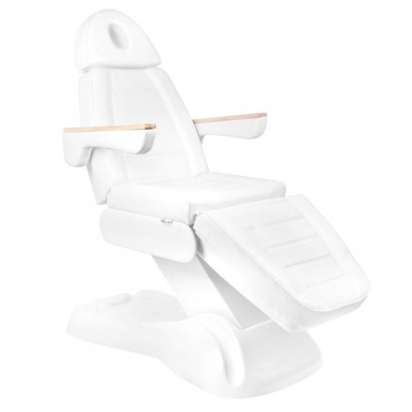 Fotel kosmetyczny elektryczny Sillon Lux 273b 3 silniki z taboretem 304 biały